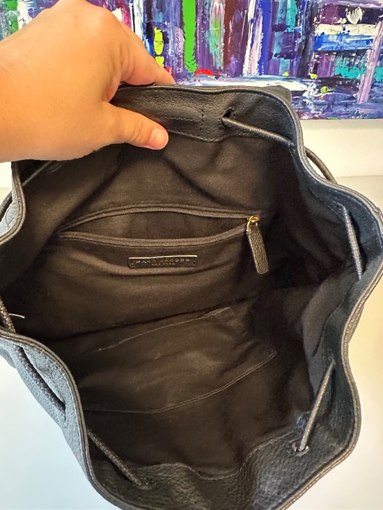 Marc Jacobs Drawstring Backpack in Black Pebbled Leather main image 8